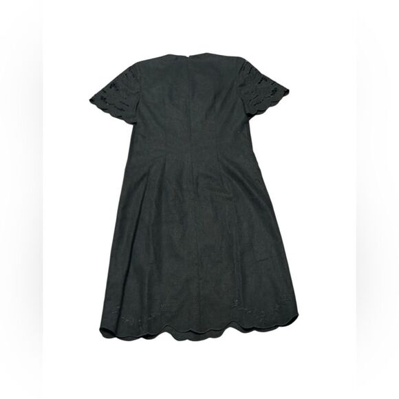 KOBI HALPERIN black Lisa Eyelet short sleeve linen blend mini Dress size small - Picture 4 of 8
